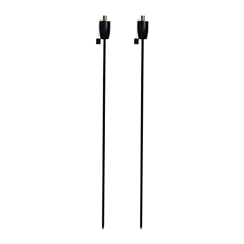Harbour Housewares Metal Garden Torches - Barrel - Pack of 2-146cm Black Garden Torches Lighting Modern Outdoor Lighting Paraffin Oil Lamp Candle Flame Lantern for Parties, Outdoor Events, BBQs