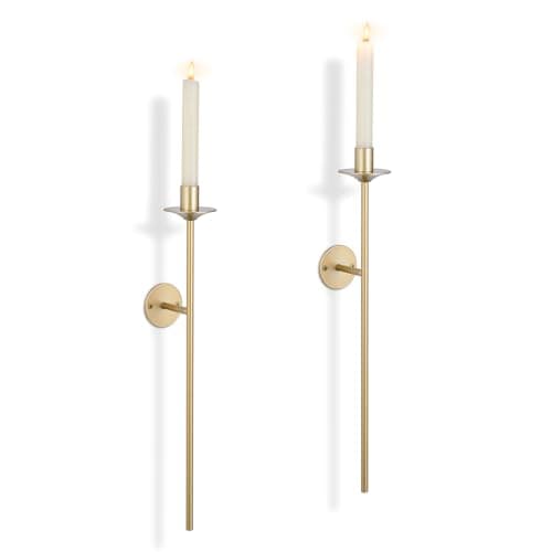 Sziqiqi Gold Wall Candle Holders, Set of 2, for Candlestick