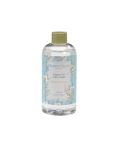 Hassett Green London - Natural Cotton - Fragrance Oil Reed Diffuser Refill - Larger Size 250ml Bottle