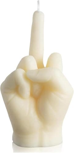 Funny Candle - Middle Finger Gifts: Novelty Candles, Rude & Funky Joke Candle, Unique Shaped Quirky Scented Decorative Candles for Living Room, White 1PCS Middle Finger Ornament