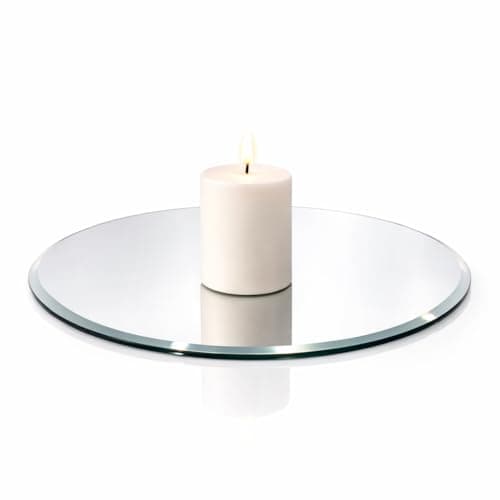 25cm Round Glass Mirror Plate