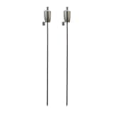Pack of 2 Silver Metal Garden Torches, 146cm