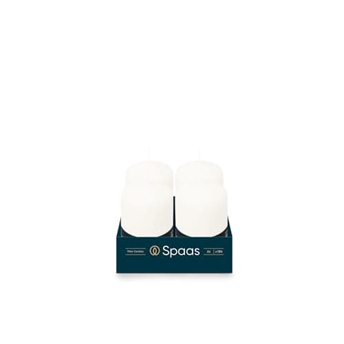 Spaas 4 Unscented Pillar Candle 50/80 mm, ± 18 Hours, White