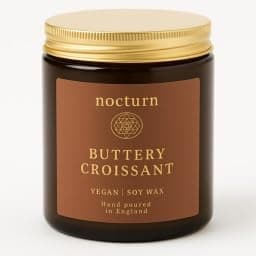 Nocturn Scented Summer Candle - Buttery Croissant - Handmade Organic Soy Wax - Aromatherapy Bakery Birthday Gift for Women
