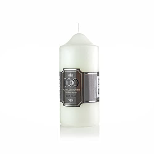 Pillar Candles Long Burning Large Candle with 100 Hours Burn Time - Dripless, Smokeless, Unscented Church Candles - Ideal for Weddings, Spa and Parties (Pack of 1)