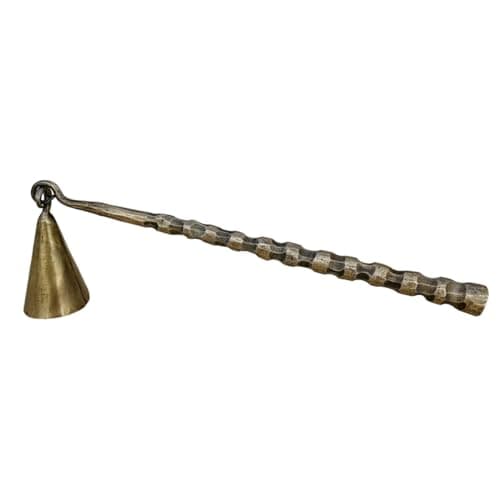 Living Ideas Hand Forged Metal Candle Snuffer - Wrought Iron Handmade Candle Extinguisher with Classic Look & Antique Gold Finish