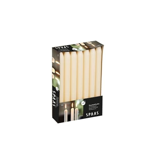 Spaas 14 Tapered Dinner Candles 21/220 mm, ± 8 Hours, Unscented, Ivory
