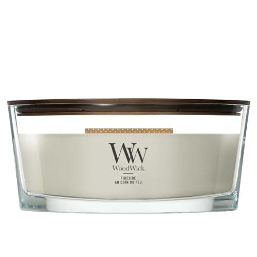 WoodWick Ellipse Scented Candle | Fireside | with Crackling Wick | Burn Time: Up to 50 Hours