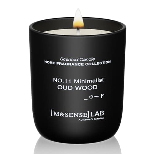 M&SENSE Scented Candles 150g Oud Wood Natural Soy Wax Candle Long Burning Minimalist Aromatherapy Candles, Perfect Christmas Gifts for Women and Men.
