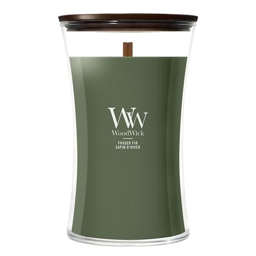 Woodwick Large Hourglass Scented Candle | Fraser Fir | with Crackling Wick | Burn Time: up to 130 Hours