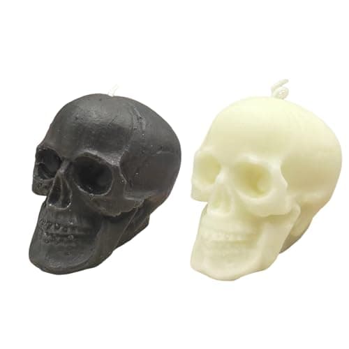 Funny Skeleton Handmade Candles - 2PCS (Black & White) | Quirky Home Decor, Halloween & Bedroom Accessories | House Decor Gifts