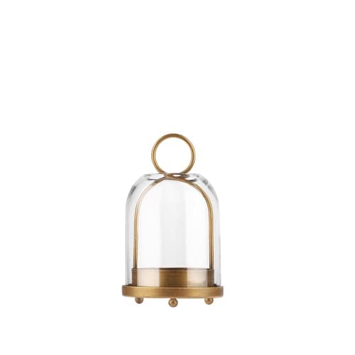 Antique Brass Hurricane Lantern Candle Holder