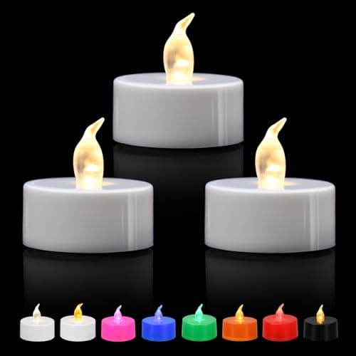 Battery LED Tealight Candles, Warm White, Pack of 50