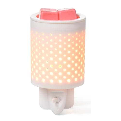 Wax Lume Ceramic Plug in Wax Melt Burner – Electric Wax Warmer with Ambient Glow, Flame-Free Aromatherapy, Easy-Clean Removable Dish, UK 3-Pin Socket, Ideal Home Fragrance Gift