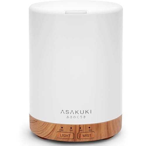 ASAKUKI Essential Oil Diffuser 300ml, Aroma Diffuser with 7 LED Light Timer