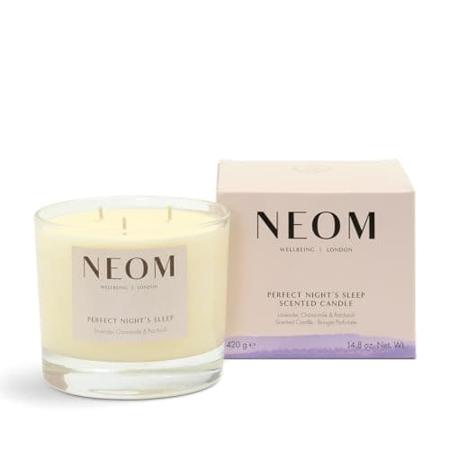 NEOM- Perfect Night's Sleep Scented Candle, 3 Wick | Lavender, Chamomile & Patchouli| Essential Oil Aromatherapy Candle | Scent to Sleep