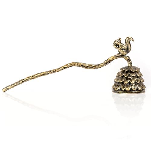 We Moment Candle Snuffer, Candle Snuffer Extinguisher with Long Handle,Retro Style Wick Flame Snuffer for Putting Out Candle Flame Safely,Pinecone Squirrel Candle Snuffers Accessory for Candle Lovers