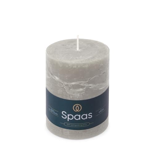 Spaas Rustic Pillar Candle 80/110 mm 65h, Light Grey