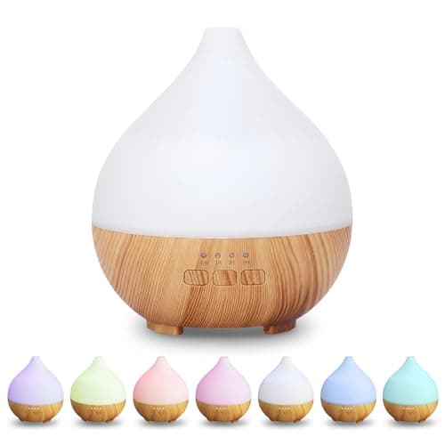 Flintronic Essential Oil Diffuser, 100ml Aromatherapy Ultrasonic Cool Mist Humidifier, Auto Shut-Off Function and Timer, Scented Humidifier with 7 LED Light Colors for Bedroom, SPA, Office, Baby