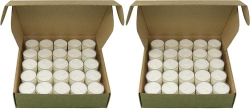 Coraz Home - Natural Unscented Tealights 100% Rapeseed Wax with 4 Hours or 8 Hours Burning Time Paraffin-Free Candles in Recyclable Clear Cup Natural Wax Tea Lights (Pack of 2)