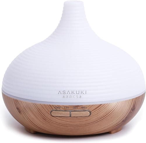 ASAKUKI 300ml Essential Oil Diffuser with 4 Timers & 14 Colour LED Lights