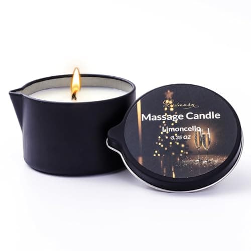 Massage Candle Soy Wax Low Temp, Skin Moisturising Body Oil, 95g Limoncello
