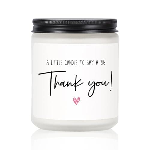 Thank You Gifts for Women Men, Handmade Scented Candle Gift, Thank You Gifts for Mom Friends Colleagues Teacher, Lavender Soy Wax Candle