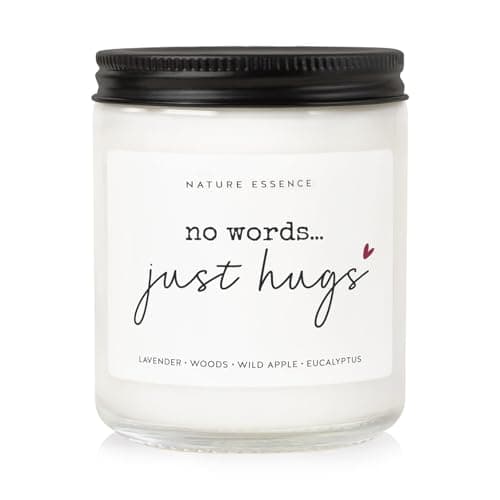 Thinking of You Gifts Sympathy Gift, No Words Just Hugs Sympathy Candle, Lavender Scented Memorial Candles, Condolence, Grief & Bereavement Gift for Women Men