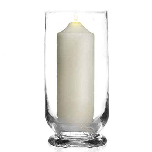 Tall Glass Hurricane Lantern Candle Holder for Pillar & LED Candles