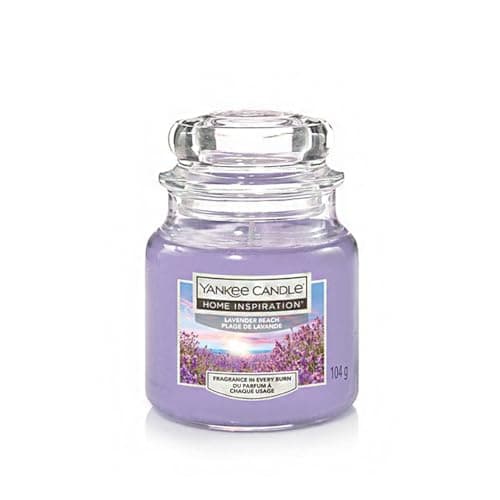 Yankee Candle Home Inspiration Lavender Beach Scented Jar Candle, Purple Glass Container, 104g