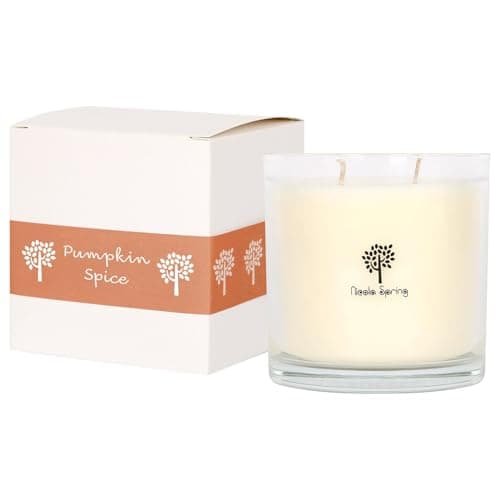 Nicola Spring Soy Wax Scented Candle 400g – Pumpkin Spice Fragrance – Double Wick 45 Hour Burn Eco-Friendly Large Jar Candle for Relaxation, Aromatherapy, Home Décor & Luxury Gifting
