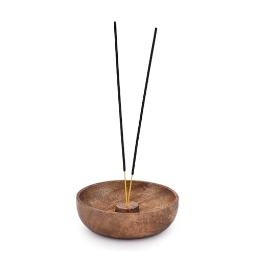 EDHAS Incense Burner Stick Holder Bowl, Ash Catcher Bowl for Home Décor, Meditation, Yoga (12.7cm x 12.7cm x 3.81cm)