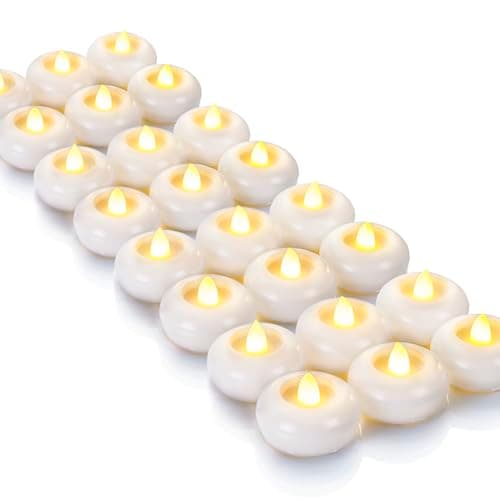 Homemory 24 Pack 2 inch Flameless Led Floating Waterproof Tealights Candles