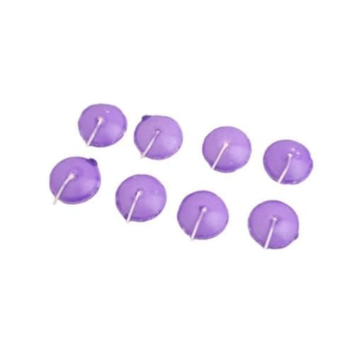 Purple Floating Wedding Candles 10pcs Unscented Round Paraffin Wax