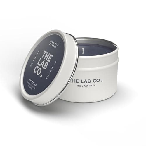 The Lab Co. Luxury Scented Candle | 20hrs Burn Time | Relaxing Fragrance with Cotton, Lavender and Jasmine | 100% Vegan Soy Wax | 90g Wax Weight