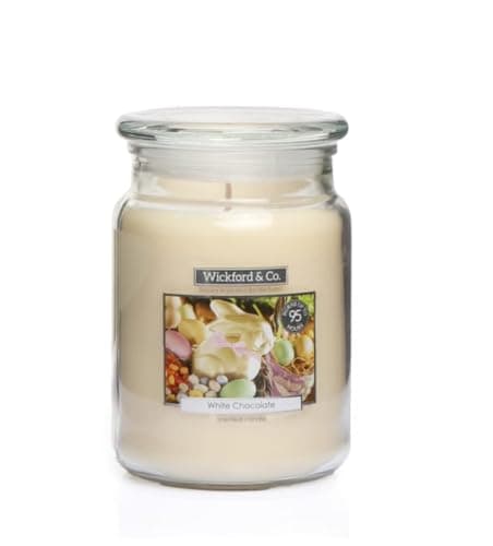Wickford & Co. White Chocolate Scented Easter Large Candle Jar, 95-Hour Burn, Perfect Wedding Day or Engagement Gift, Luxury Relaxing Candle for Bride, Groom, Mum, Ideal for Celebrations