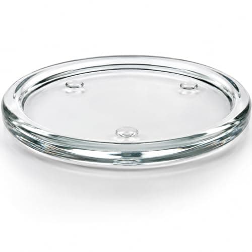 Floralcraft 20cm Round Glass Candle Plate for Pillar Candles & Jar Candles – Clear Glass Drip Tray & Protective Candle Base