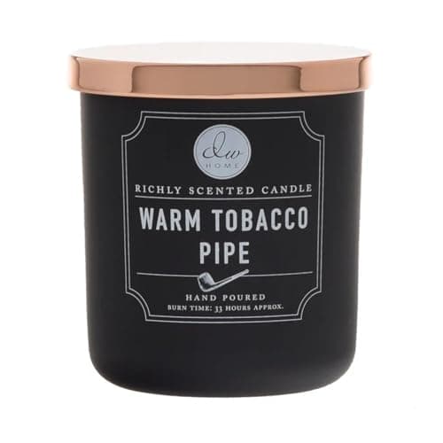 DW Home Warm Tobacco Pipe Scented Candle for Home, 9 oz, Copper Lid Single Wick Candle Jar, Up to 33H Burn Time, Luxury Scented Candle for Relaxation, Gifting, Home Decor