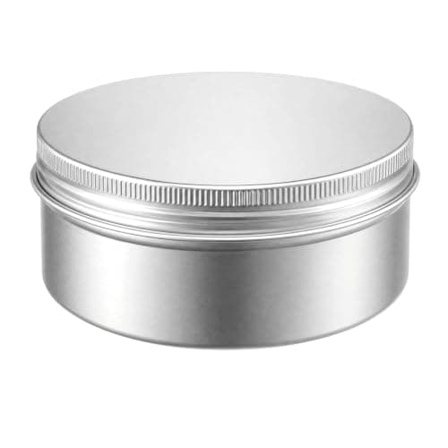 Othmro 150ml Aluminium Tin Jars, 10pcs Round Metal Tins Empty Storage Containers, Makeup Storage Can Candles Jars Tins with Lid for DIY Crafts Travel Storage Silver (150ml/5oz)