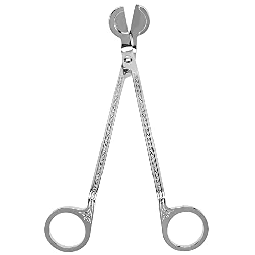 OEBUAFI Candle Wick Scissors Trimmer Heart Stainless Steel Plated 4 Colors with Comfort Grip for Candle Care and Maintenance (Silver)