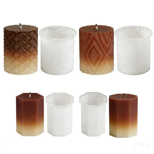 WYAHYQ 4Silicone Candle Moulds Pillar Candle Mould Cylinder Candle Making Mould