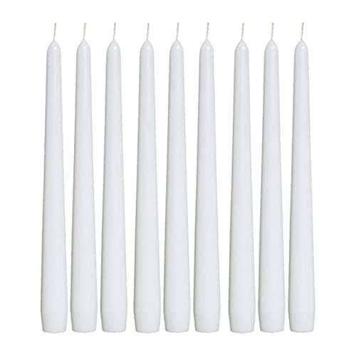1ABOVE 50 Pack Tapered Dinner Candles | Unscented - Slow Burning Candles | Multi-Purpose | Smokeless Candles (White)