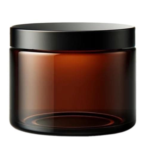 AVALON 500ml Large Amber Glass Jars with Airtight Lids - Recyclable, Refillable, BPA-Free, Sold Empty - for Storage, Herbs, Stash, Balms, Creams (1, Black Urea Lid)
