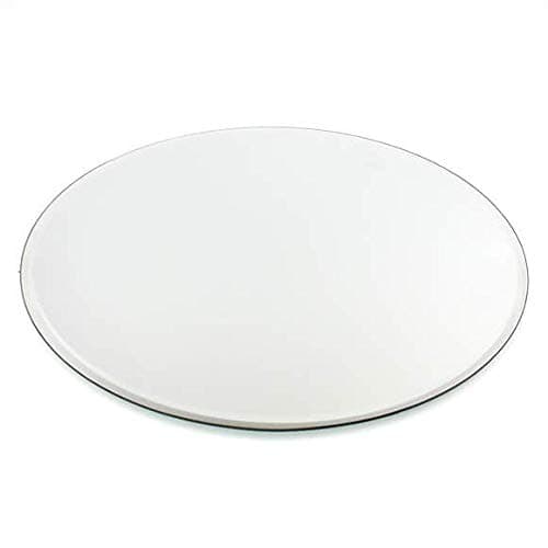 Round or Square Mirror Plate Bevelled Edge Wedding Centrepiece, Candle Tray (1, 12 CM Round)