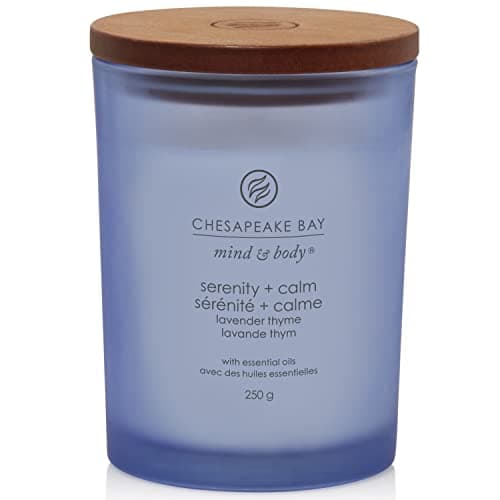 Chesapeake Bay Scented Candle | Serenity + Calm (Lavender Thyme) Medium Tumbler Aromatherapy Candle | Burn Time: Up to 57 Hours | Mind & Body Collection | Gifts for Women