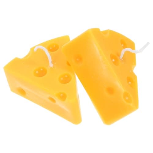 2pcs Cheese Scented Candle Paraffin Yellow Cheese Shape