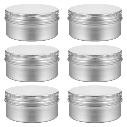Qianyu 6 Pcs 2.7oz Aluminum Tin Jar Cans Round Cans with Screw Lids Silver