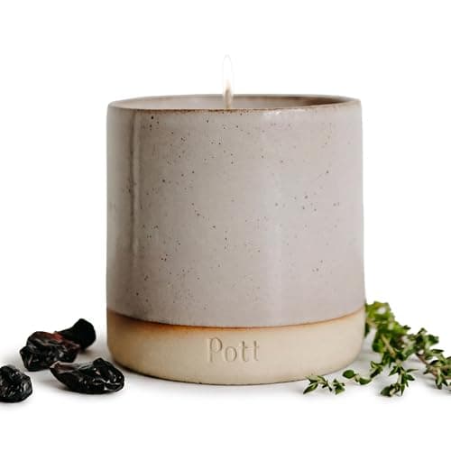 Refillable Candle, Handmade in The UK. Heather Grey Pott with Sweet, Calming Tonka Scent. Refillable with Our Wax Refills. 290g, 60 Hours Burning time.