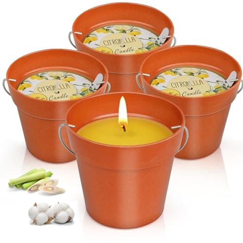 Citronella Candles Outdoors Large,4x200g Natural Soy Outdoor Candle Set