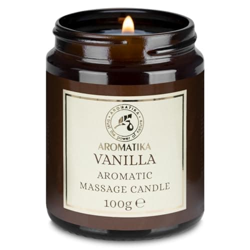 Scented Massage Candle Vanilla 100g - Relaxing Massage Candle - Soy Wax Candle - Massage Candle with Coconut and Almond Oils - Vanilla Oleoresin - Body Care - Calming - Beauty - Aromatherapy